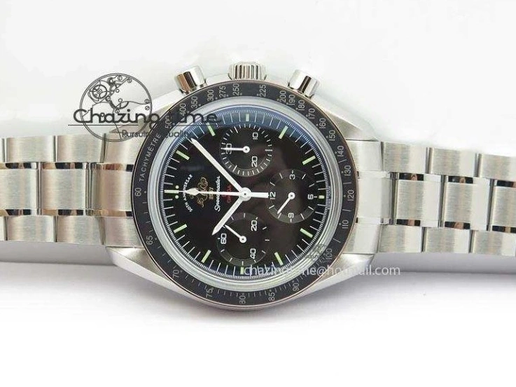 0516 Refined Speedmaster 50th Anniversary Black Dial On SS Bracelet 8232